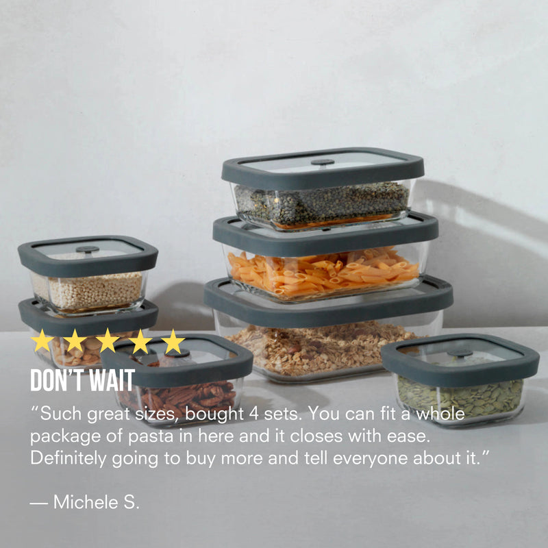 Public Goods Household Rectangle Glass Food Storage Containers (3pc)
